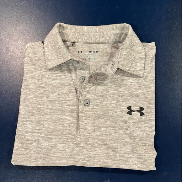 Under Armour Polo Shirts One is Heather Grey & One is Orange - Picture 8 of 13